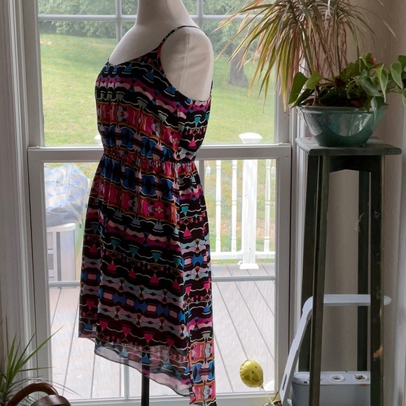 Nicole Miller 12 Geometric print black sundress NWT - Picture 3 of 8